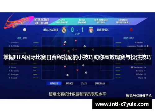 掌握FIFA国际比赛日赛程搭配的小技巧助你高效观赛与投注技巧